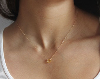 Genuine Citrine Necklace GORGEOUS Citrine On 14 Karat Gold Filled Or Sterling Silver November Birthstone