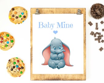 Dumbo Baby Mine Nursery Printable - Instant Download