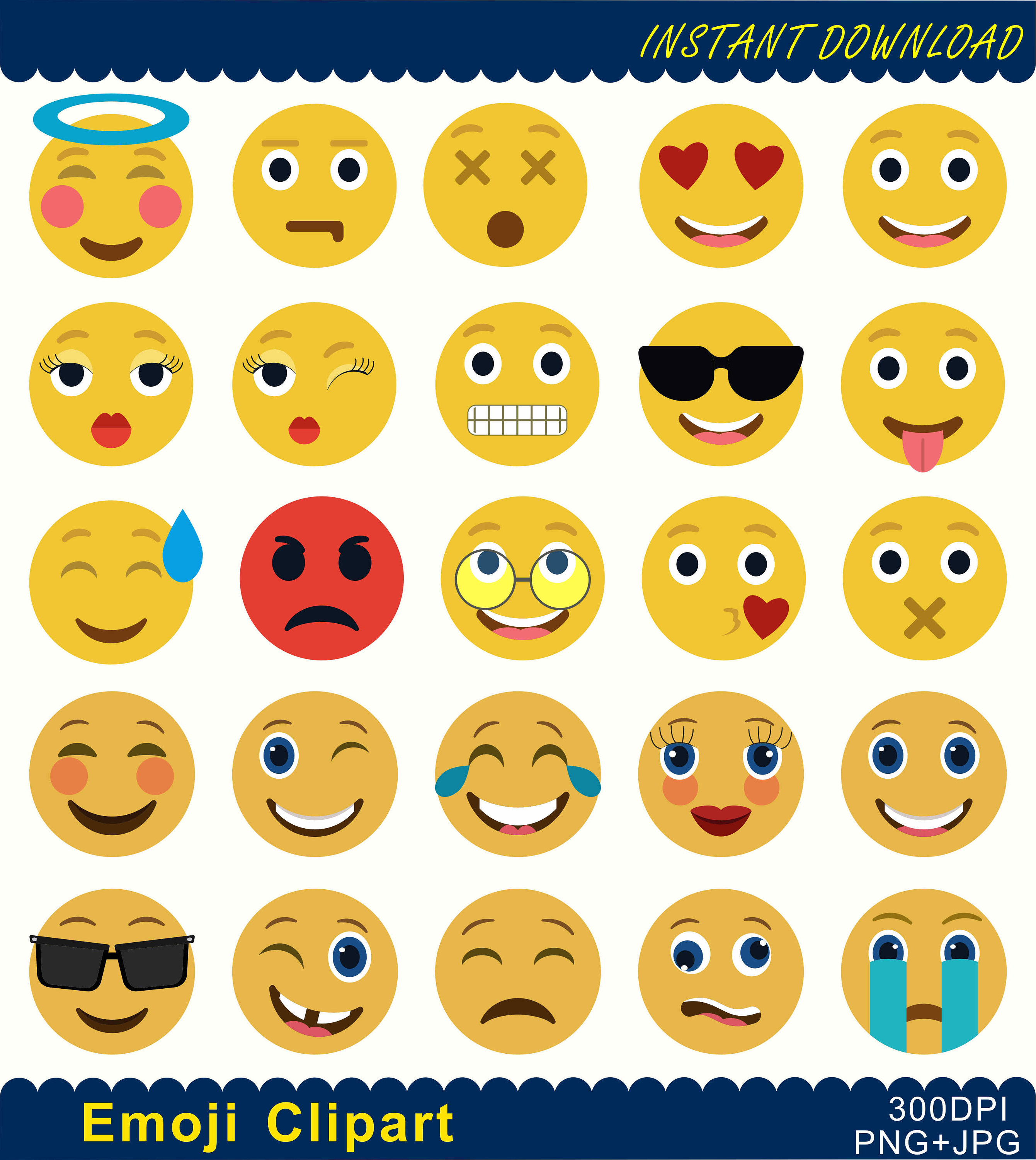 Emoji Clipart Emoticons Collage Clip Art Emoji Printable