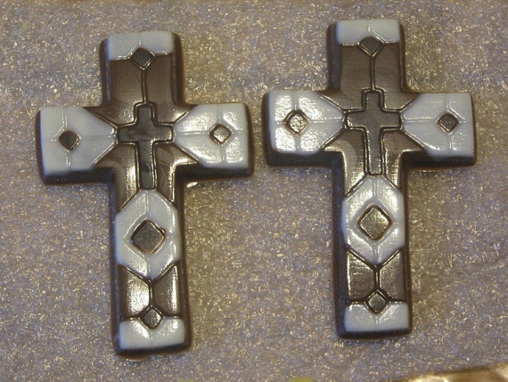 One dozen chocolate mosaic crosses