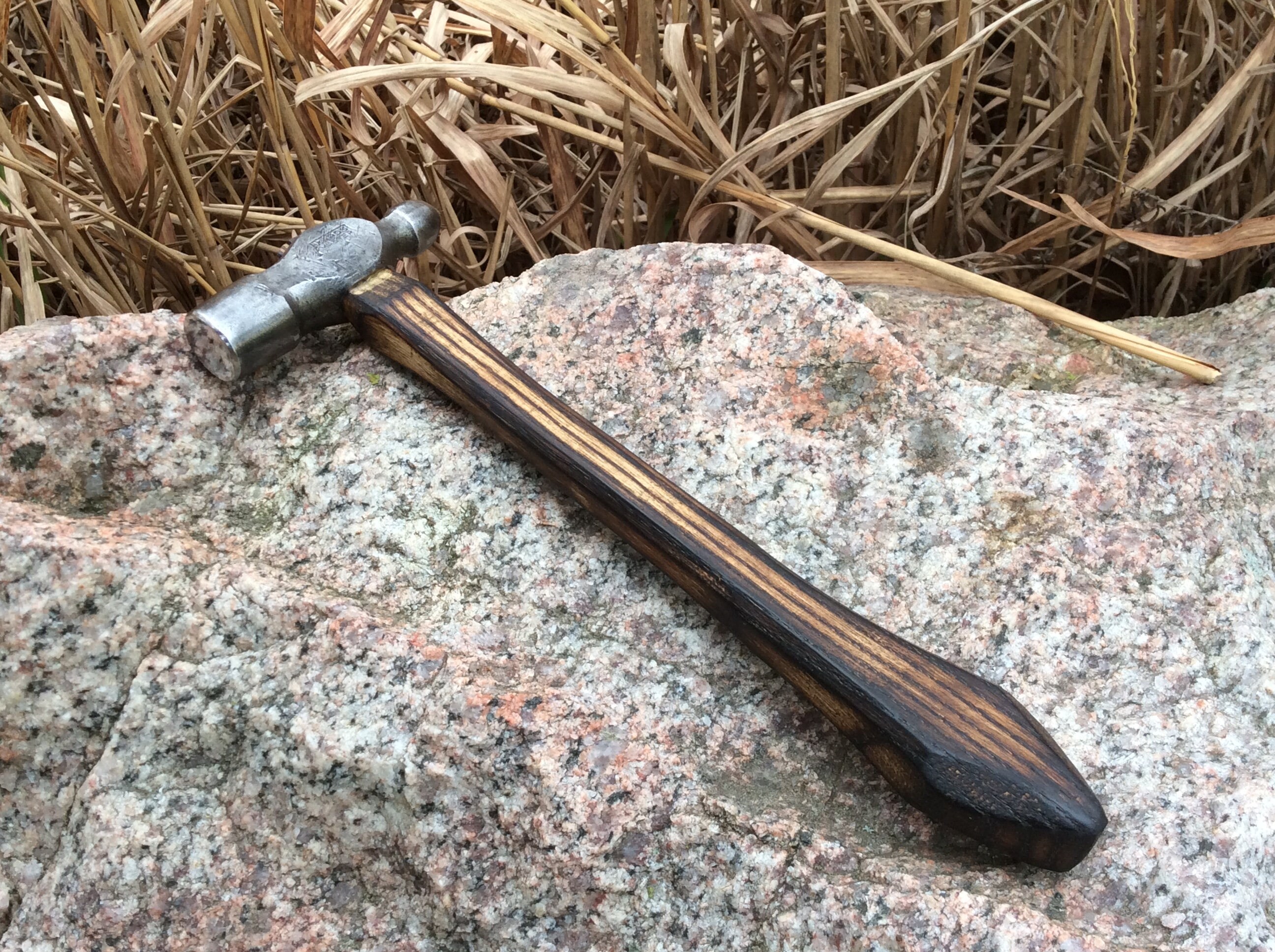 vintage-tiny-ball-peen-hammer-with-my-hand-carved-hickory