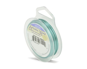 Artistic Wire 22 Gauge Seafoam Green 41330 Round Wire, Jewelry Wire, Craft Wire, Silver Plated Wire, Wire Wrapping, 22ga Soft Temper Wire