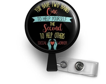 Social Worker Retractable ID Badge Reel