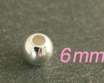 1x bead ball 925 Sterling 6mm #4273
