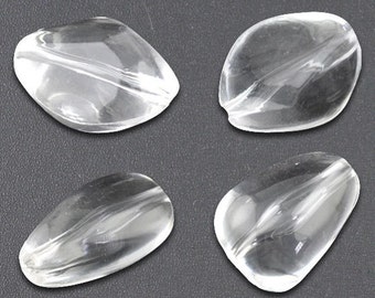 WHOLESALE Transparent Teardrop Spacer Bead 25x16mm-29x16mm 40 Pcs - Ships Immediately from California - G72a
