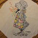 Vintage Holly Hobbie round pillow top