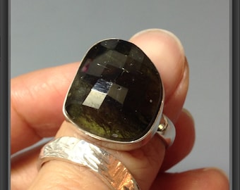 Moldavite ring US size 7.75
