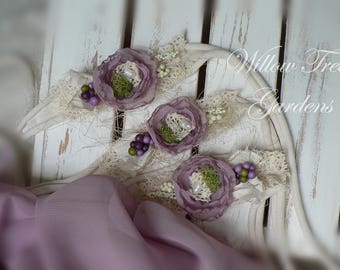 Newborn Lilac/Lavender Tieback, Baby Headband, Flower Girl Headband, Newborn Tieback, Newborn Headband, Purple Tieback, Newborn Photo Prop