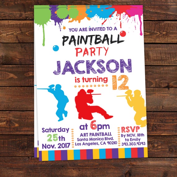 Paintball Party Invitations 5