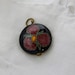 Cloisonne Orchid Pendant, Vintage Cloisonne Orchid Charm