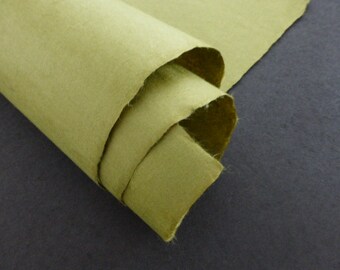 Olive · Japanese Original Quality Moriki Kozo Washi Paper for Printmaking Bookbinding Conservation and Repair