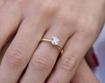 1 carat Solitaire ring-Diamond Engagement Ring-14K Yellow Gold -Women Jewelry-Promise ring-Bridal Jewelry-Wedding&engagement