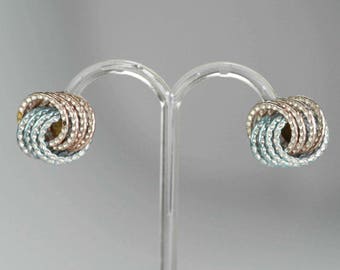 Vintage 1950s Clip-on Earrings Pale Pink & Blue