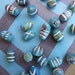 Turquoise Clay Beads Exotic Ceramic Beads Ethnic Boho Carved Beads White Etched Hippie Bead Pendants Exotic Unique Colorful Tribal Beads