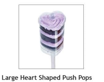 Heart Shaped Push Up Pop Containers with Lid - 100 count