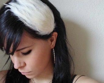 bridal hair accessory - ivory feather headband or hair clip - bohemian feather fascinator - hair accessories for women - boho chic - MADONNA
