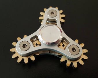 Precision Machined ALL METAL 4 Geared Fidget Hand Spinner Desk Toy