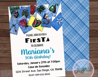 Fiesta Party Invitation, Fiesta Birthday Invitation, Loteria Birthday Party Invitation, Fiesta Loteria Mexicana Invitation, Digital File