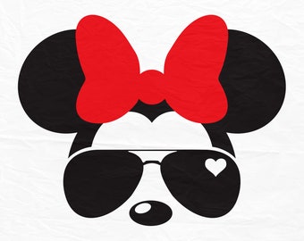 Disney, Mickey, Minnie, Mouse, Aviators, Sunglasses, Icon, Head, Ears, Digital, Download, TShirt, Cut File, SVG, Iron on, Transfer