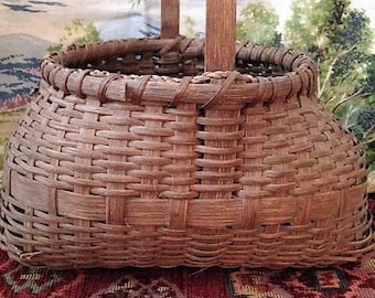 Vintage Split Wood Basket with Wood Handle