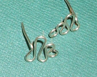 Swirl Triangle Ear Studs Sterling Silver