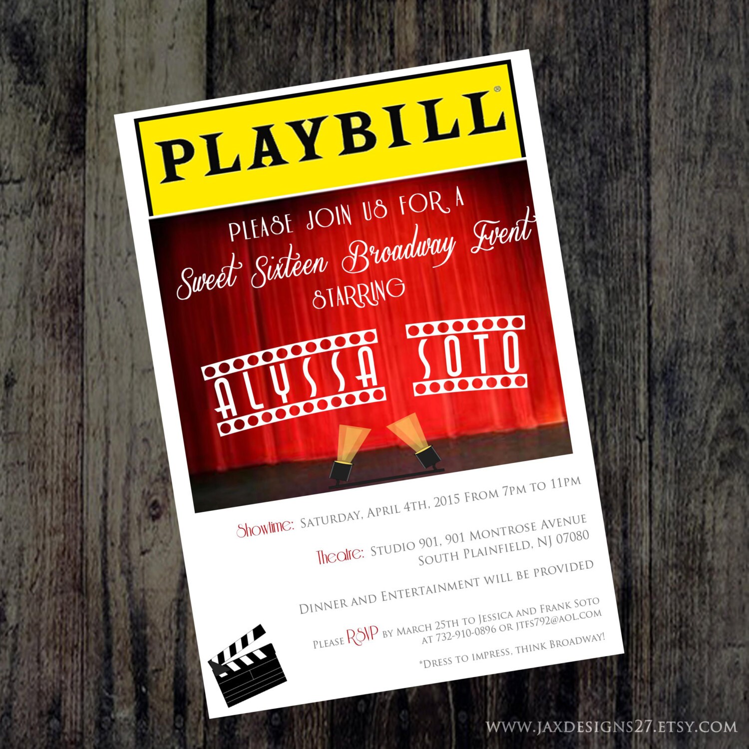 Broadway Themed Party Invitations 7