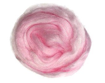 Firestar, sparkle, nylon hand dyed fiber for spinning, carding, art bats, felting, needle felting, paper making 0.5 oz, light pink