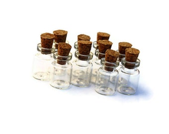 Tiny Glass Jars with Wood Cork, Glass Vial, Cork Jar, glass jar, jars, small jars, miniature glass jar, Mini Jar with Cork, miniatures