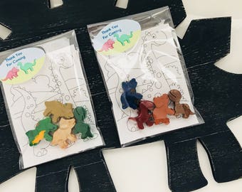 Dinosaur Crayons l Dinosaur Party Favors l Personalized Party Favors l Dinosaur Birthday