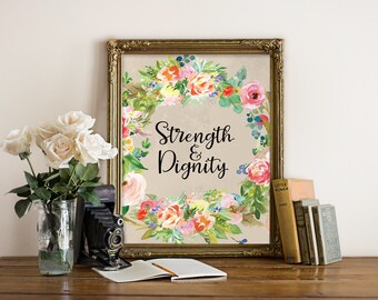 Nursery Bible Verse art print printable wall art decor floral