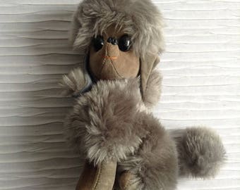 Vintage 1960's Kamar Toy. Gray Poodle. 1968. Made in Japan.