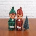 Vintage Pair of Knee Hugger Christmas Pixie Elves Mid Century Kitsch Christmas Decor