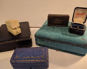 Collection of 6 Antique Jewelry Presentation Boxes