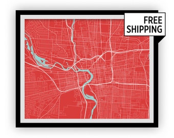 Columbus Map Print - Choose your color