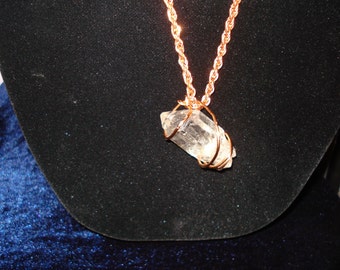 HUGE crystal, triple terminated, copper wrap, vintage copper chain FunkyAlternativeJewelry, GeekyFreakyUnique-y, HandmadeJewelryGuild, WWWG
