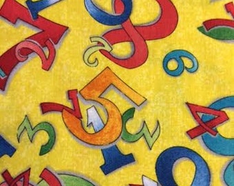Wilmington Prints - Random Thoughts by Renae Lindgren Numbers on Yellow q1428-67179-543 by the Yard