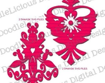 2 Damask SVG Files
