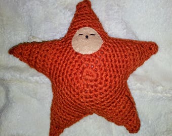 Dark Orange Waldorf Style Rattle