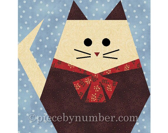 Fat Cat quilt block paper pieced quilt patterns instant