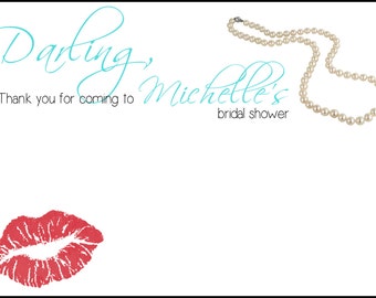 Breakfast at Tiffany's Audrey Hepburn Bridal Shower Thank You Card