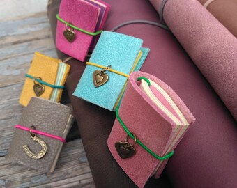 Miniature book charm travelers notebook tiny leather journal mini favor tn charms _ CHOOSE from 27 colors