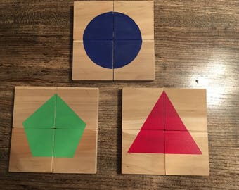 Wooden Shape Puzzles- Set of 3