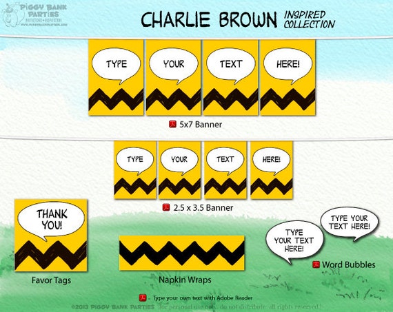 CHARLIE BROWN Inspired Collection DIY Printable Peanuts