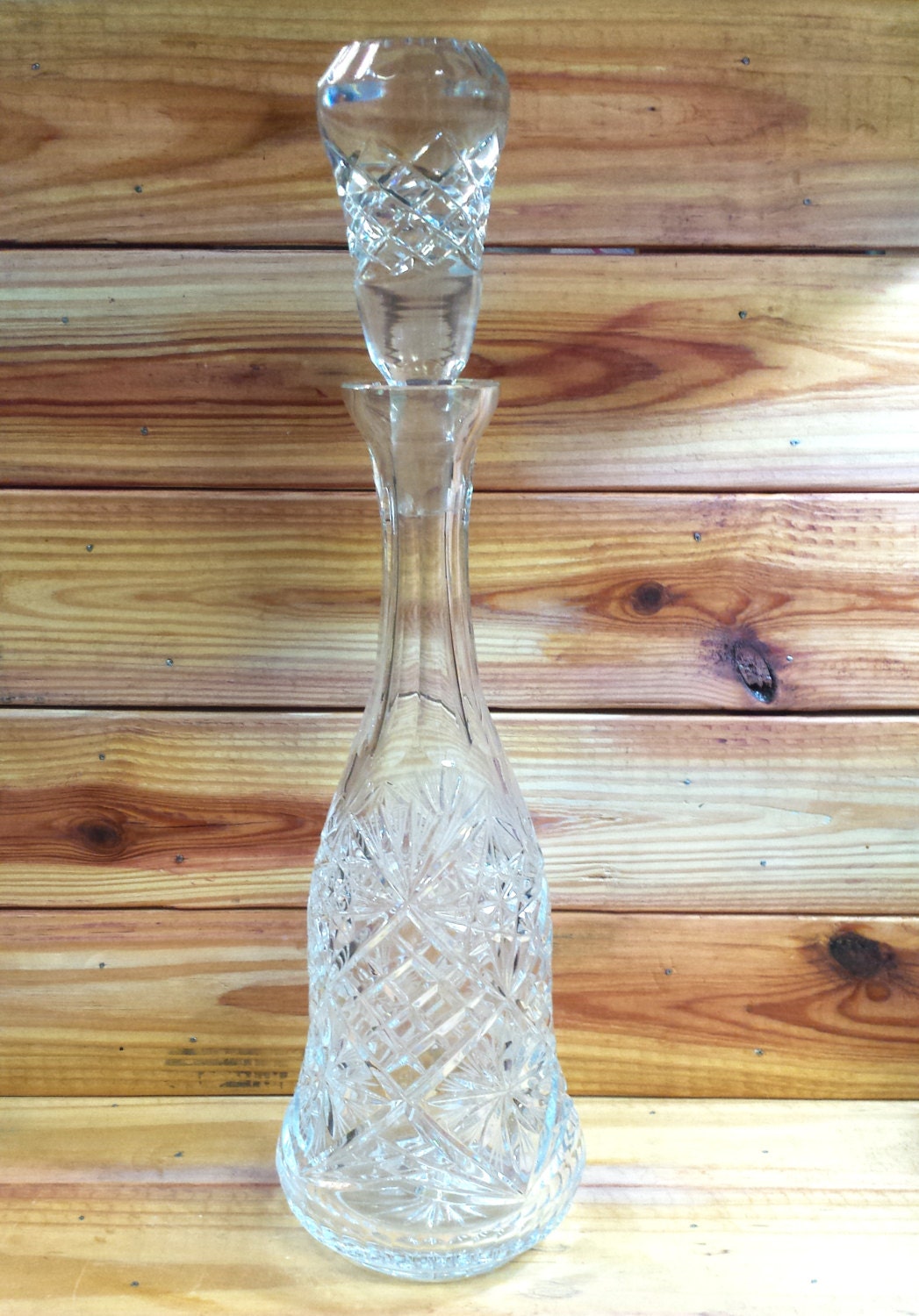 Vintage Hand Cut Crystal Tall Decanter Box 153 