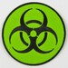 Biohazard Symbol/Sign (Green) Iron On/ Sew On Embroidered Cloth Patch Badge Appliqué cybergoth cyber punk goth rocker emo rave Size: 6.8cm