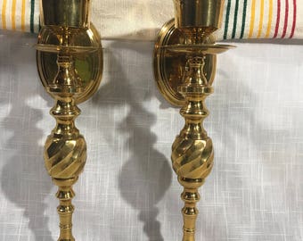 Beautiful Vintage Brass Wall SCONCES CANDLE STICKHOLDERS