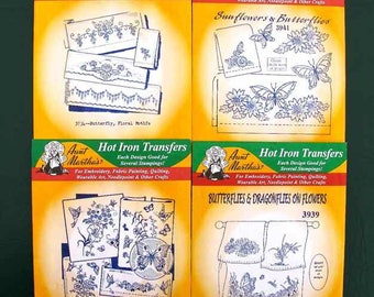 4 Aunt Martha’s Hot Iron Transfers All Butterfly theme New Sealed