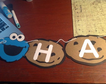 Cookie Monster Birthday Banner