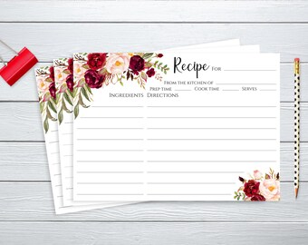 recipe cards 5x7