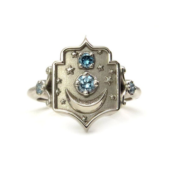 Window to my Moon Midi Ring- Boho Fine Jewelry - Choose Your Gems - 14k Yellow, Rose or Palladium White Gold